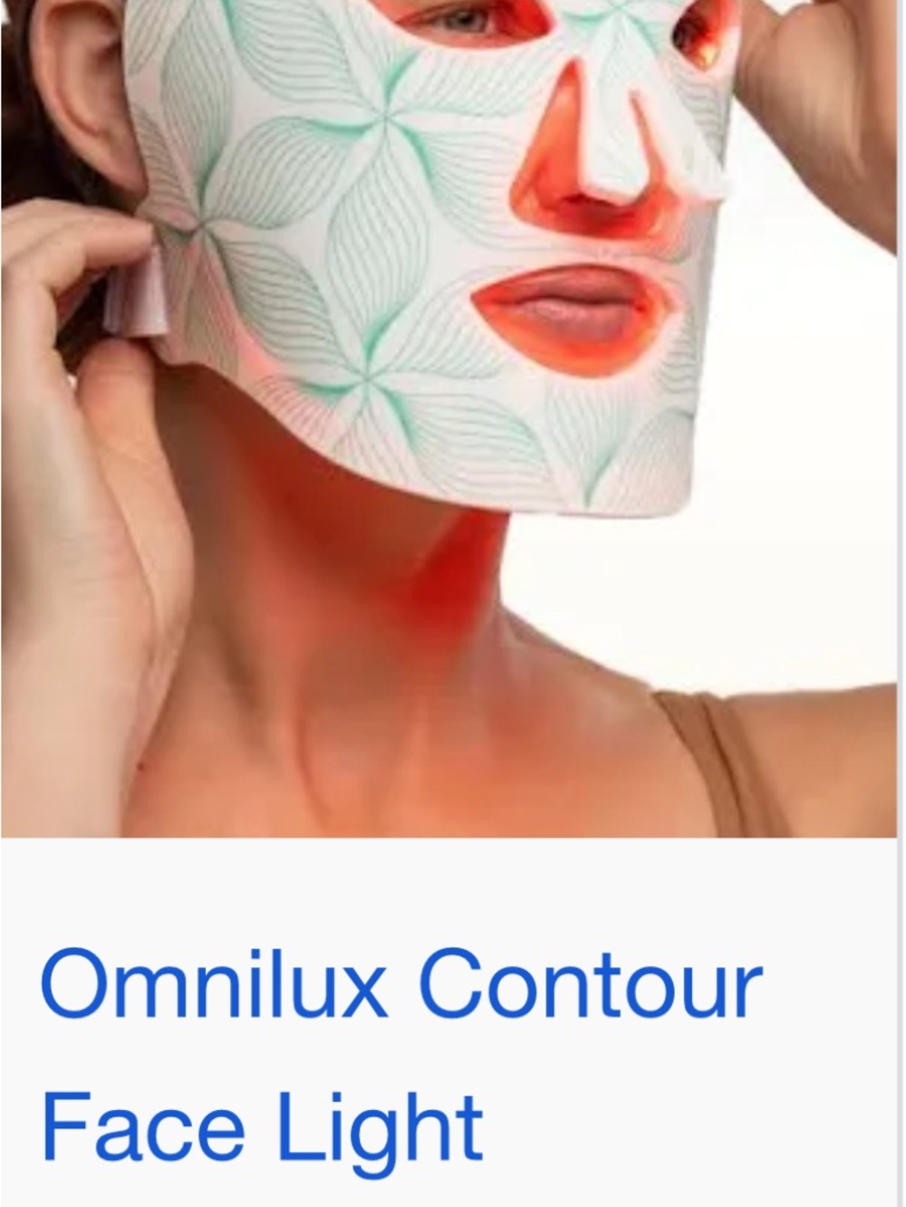 Omnilux Contour Face Light LED Therapy Mask — White with Green Accents
